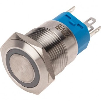 Кнопка антивандальная REXANT Ø19 250В Фикс (5с) OFF-ON/ON-OFF с подсветкой, синяя Кнопка антивандальная REXANT Ø19 250В Фикс (5с) OFF-ON/ON-OFF с подсветкой, синяя