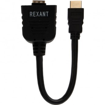 Переходник REXANT штекер HDMI - 2 гнезда HDMI с проводом, черный Переходник REXANT штекер HDMI - 2 гнезда HDMI с проводом, черный