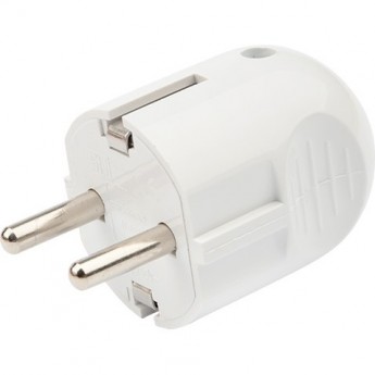 Вилка евро REXANT 16А прямая с з/к белая Вилка евро REXANT 16А прямая с з/к белая